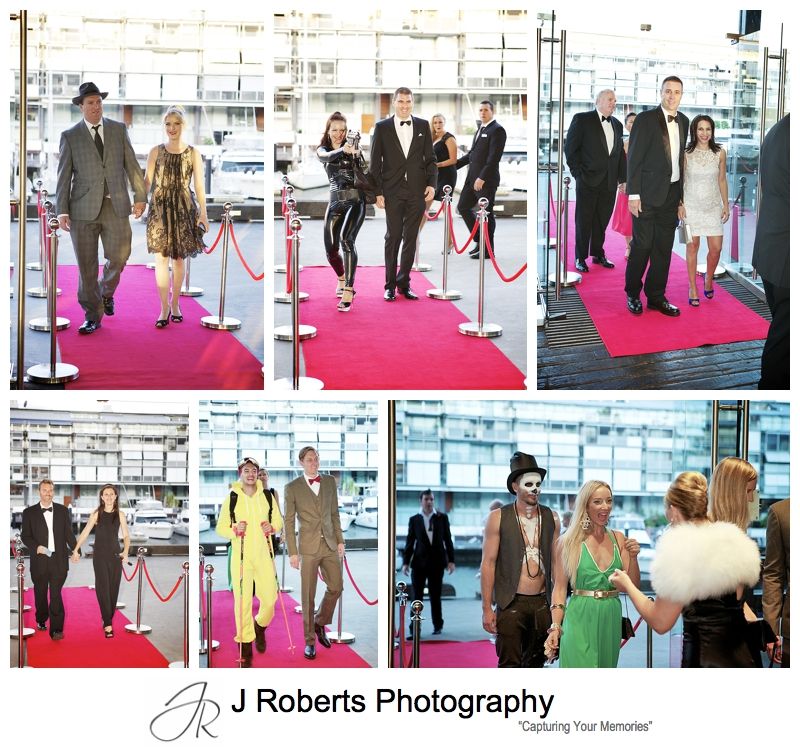 Red carpet arrivals at James Bond Themed birthday party - sydney party photograph 